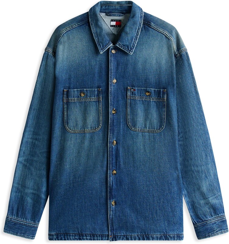 Tommy Jeans Kurtka przejściowa ecru / niebieski denim