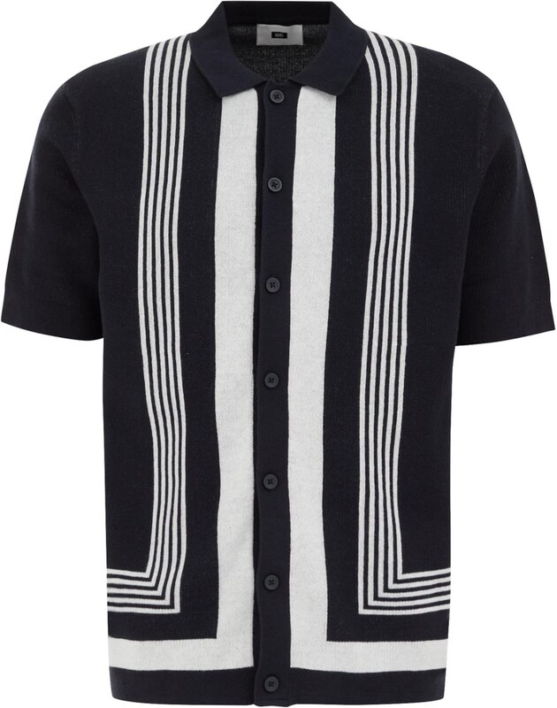 WE Fashion Koszula ciemny niebieski / biały