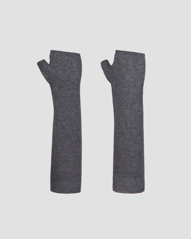 Szare Rękawiczki Mitenki Z Kaszmiru Damskie Kujten Sotchi