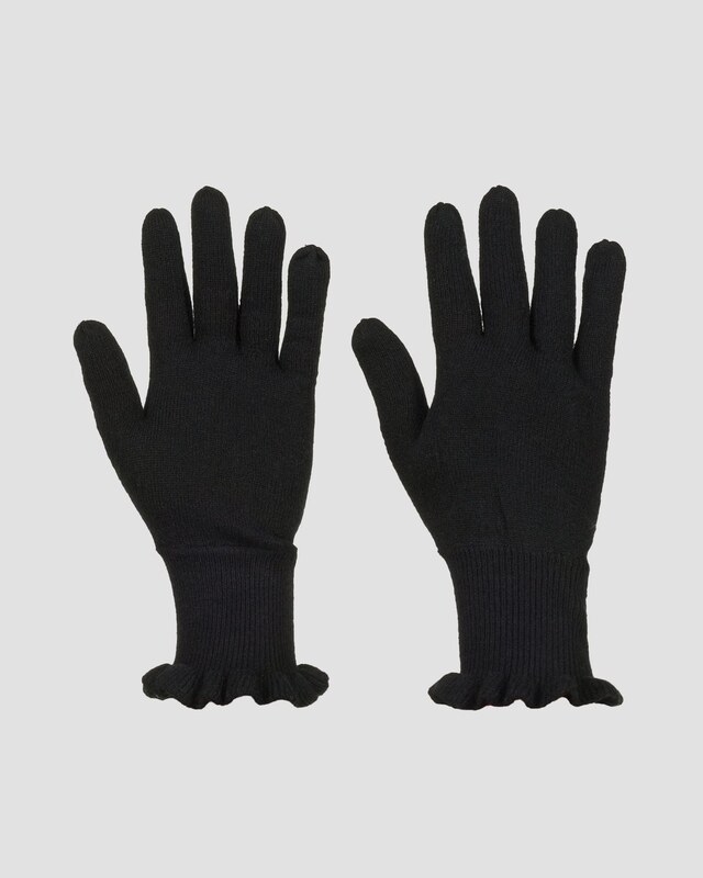 Czarne Rękawiczki Z Wełniano-kaszmirowe Damskie Allude