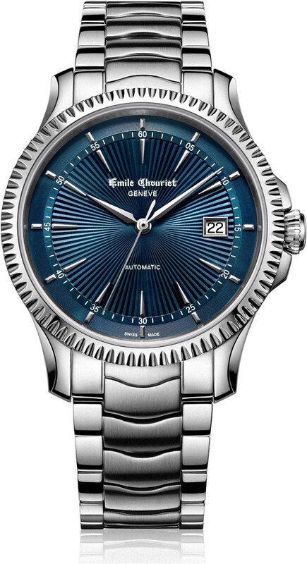 Zegarek EMILE CHOURIET 081155G66986. Automatyczny, Kolor niebieski. Mężczyzna.