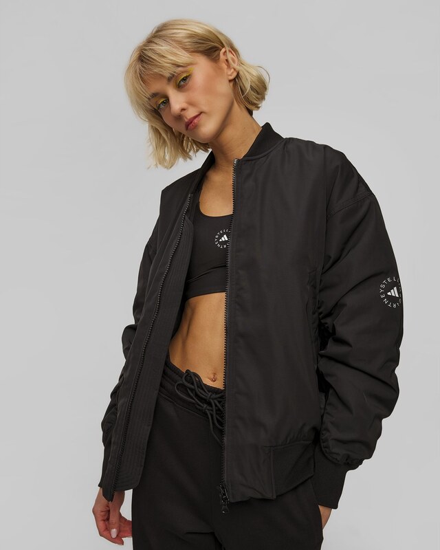 Czarna Kurtka Bomberka Damska Adidas By Stella Mccartney
