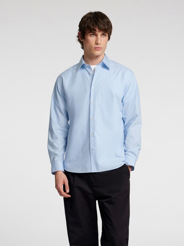 SELECTED Koszula 'SLHBen' jasnoniebieski / brązowy / biały