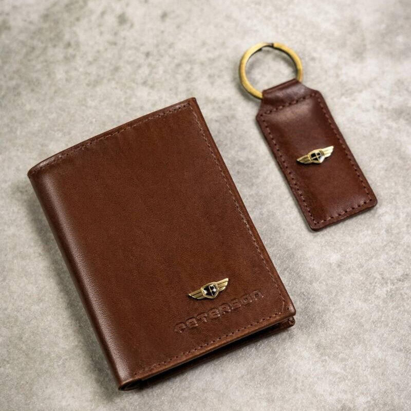 skóra naturalna Damski zestawy na prezent Peterson PTN SET3-N78L-VT BROWN