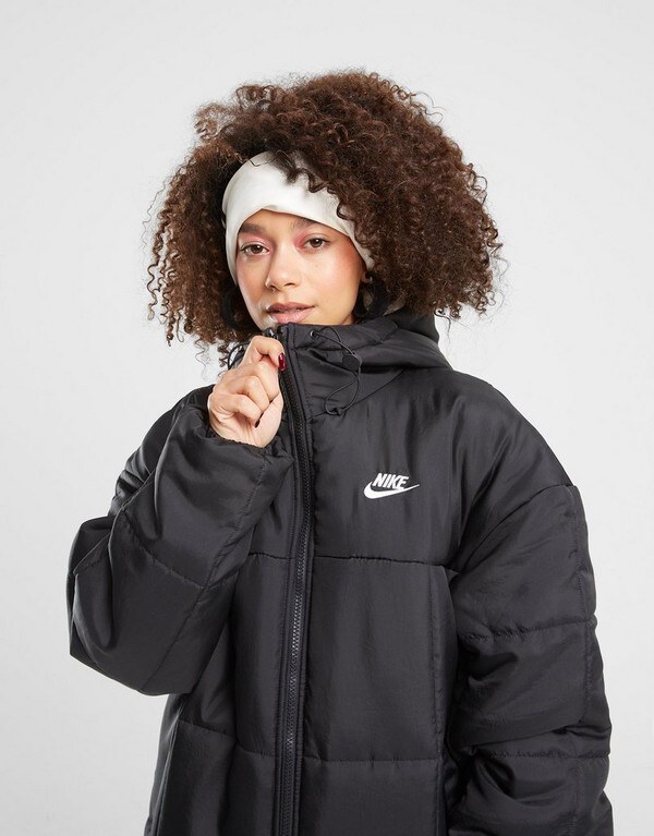 Nike Płaszcz W Nsw Tf Thrmr Clsc Parka Damskie Ubrania Kurtki zimowe FB7675-010 Czarny