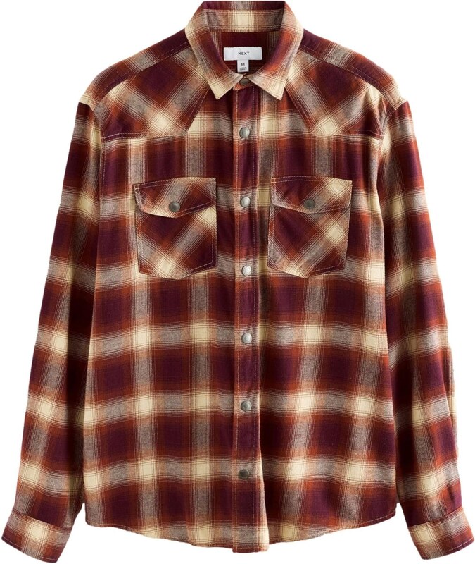 Next Koszula beżowy / pomarańczowy / bordowy