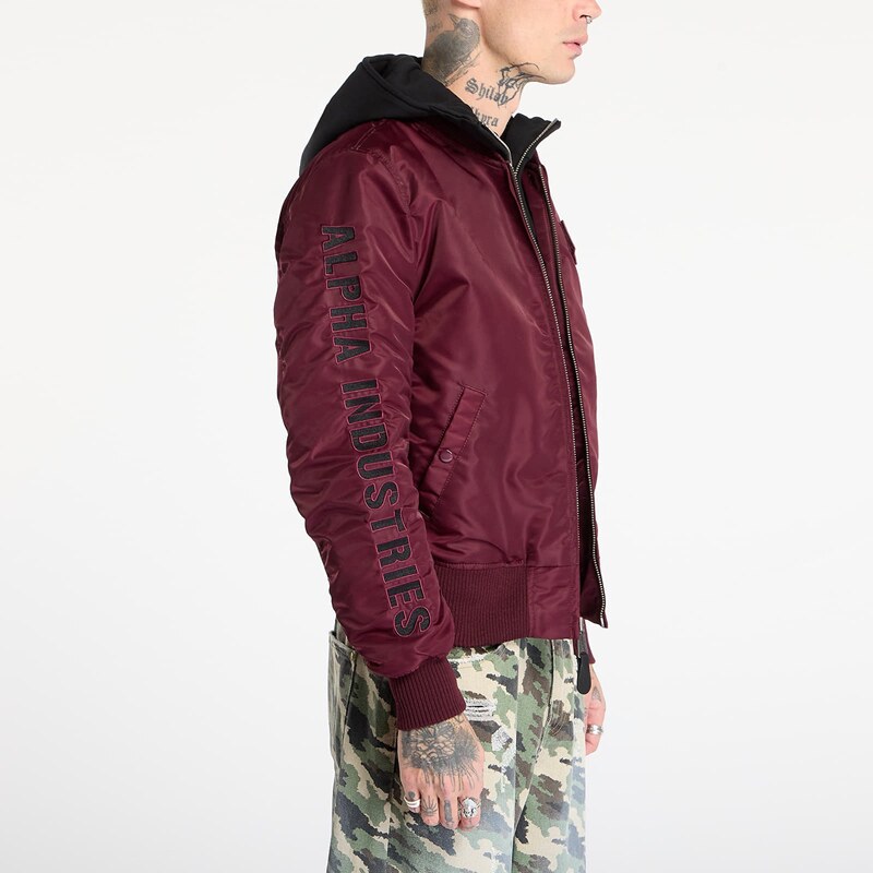 Kurtka Alpha Industries MA-1 D-Tec Sleeve Embroidery Dark Cherry M