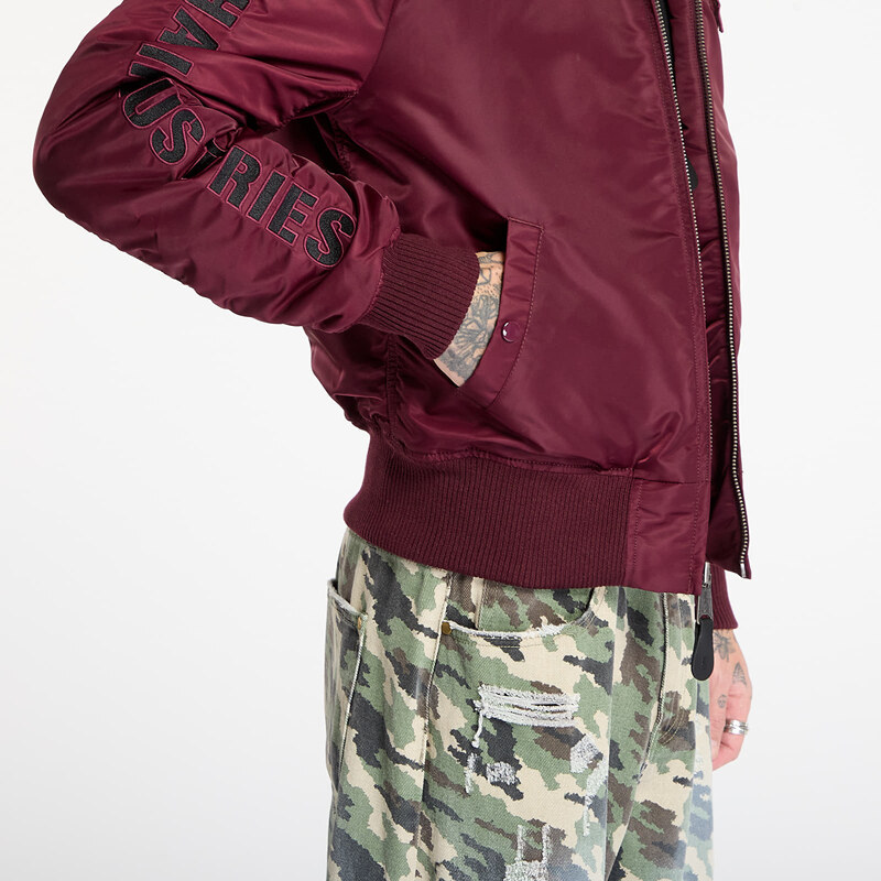 Kurtka Alpha Industries MA-1 D-Tec Sleeve Embroidery Dark Cherry M