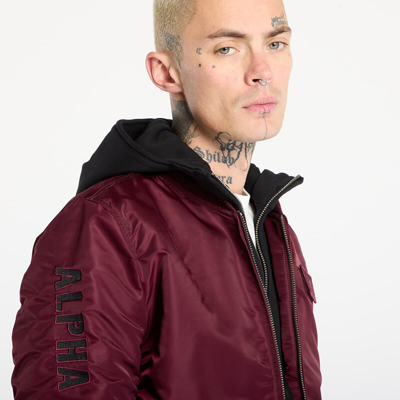 Kurtka Alpha Industries MA-1 D-Tec Sleeve Embroidery Dark Cherry M