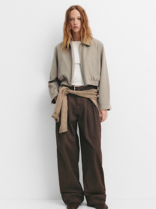 Pull&Bear Kurtka przejściowa ciemny beż