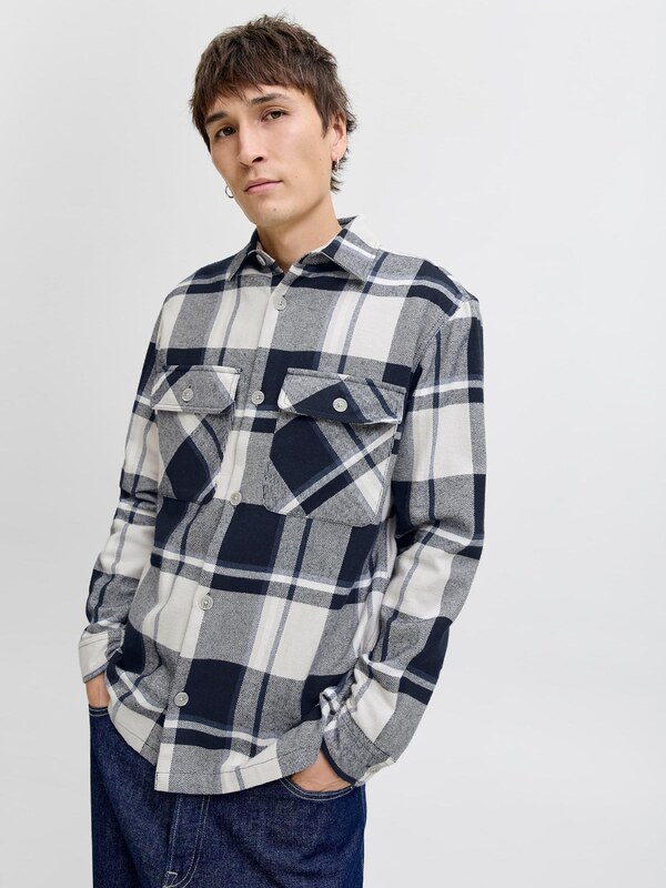 Jack & Jones Premium Koszula 'JPRRAYLE' granatowy / biały