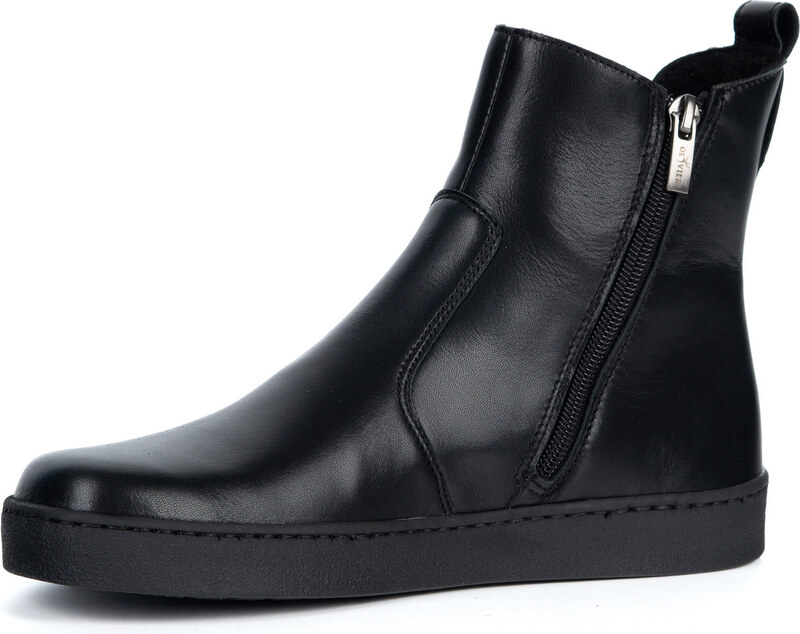 Olivier Damskie sztyblety barefoot Brooke na grubszym spodzie czarne