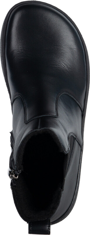 Olivier Damskie sztyblety barefoot Brooke na grubszym spodzie czarne