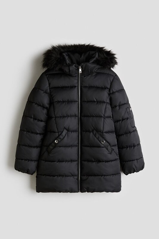 H&M - Kurtka puffer z kapturem - Czarny