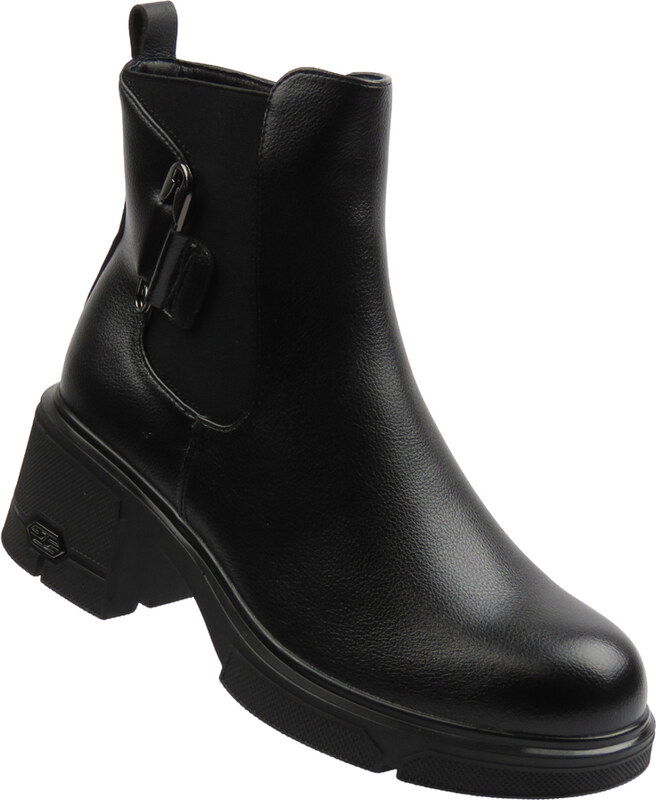 Ocieplane, klasyczne botki damskie czarne Potocki 25-12698