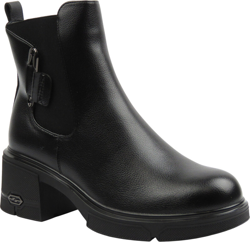 Ocieplane, klasyczne botki damskie czarne Potocki 25-12698