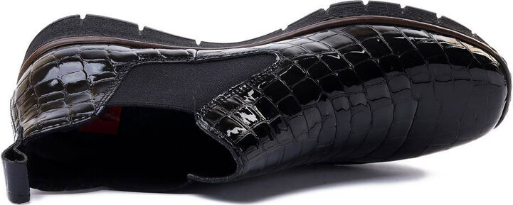 RIEKER 53794-01 black, botki/sztyblety damskie