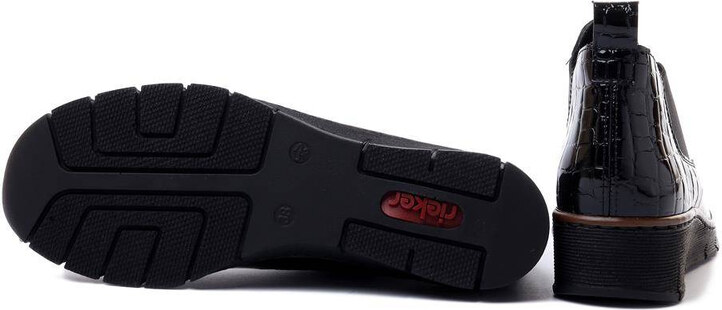 RIEKER 53794-01 black, botki/sztyblety damskie