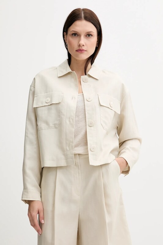 United Colors of Benetton kurtka z domieszką lnu