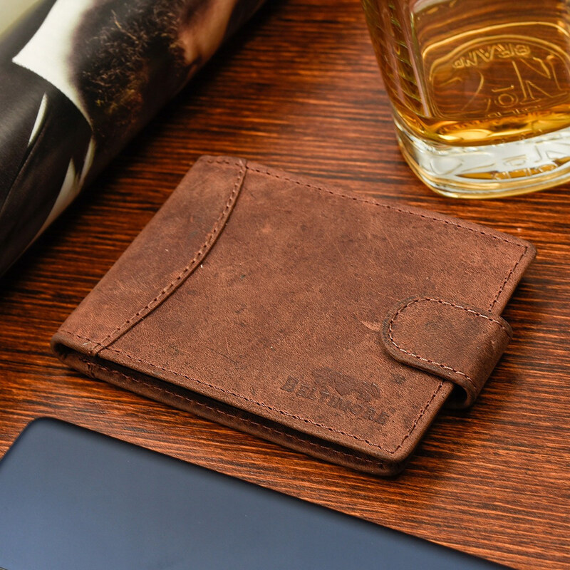 Beltimore Etui skórzane na dokumenty karty wizytownik RFiD ciemny brąz C85