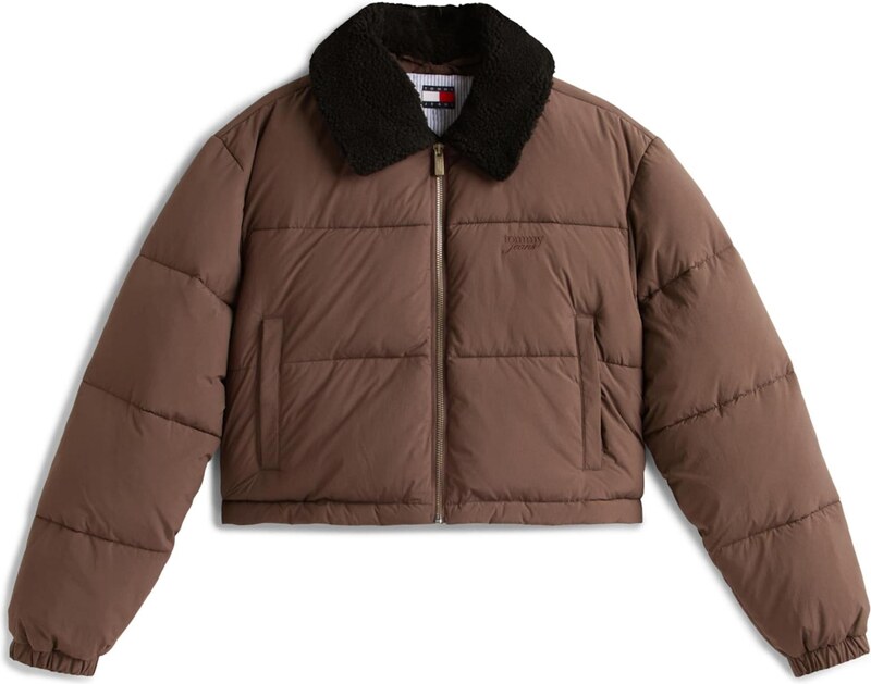 Tommy Jeans Kurtka przejściowa czekoladowy / czarny