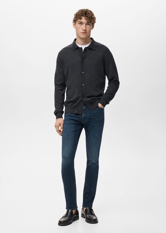 MANGO MAN - Dżinsy Jude skinny fit intensywny granatowy - 40 - Mężczyzna