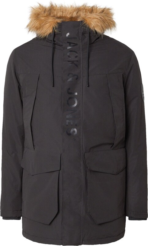 JACK & JONES Parka zimowa 'JJCAMP' czarny