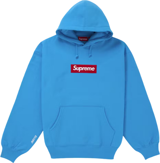 Supreme Box Logo Hooded Sweatshirt Cyan