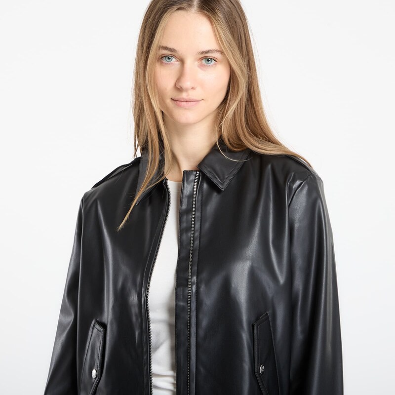 Kurtka Calvin Klein Jeans Leather Moto Jacket Black XS