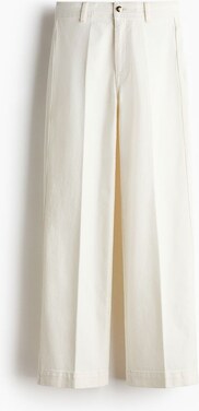 H&M - Wide High Jeans - Biały