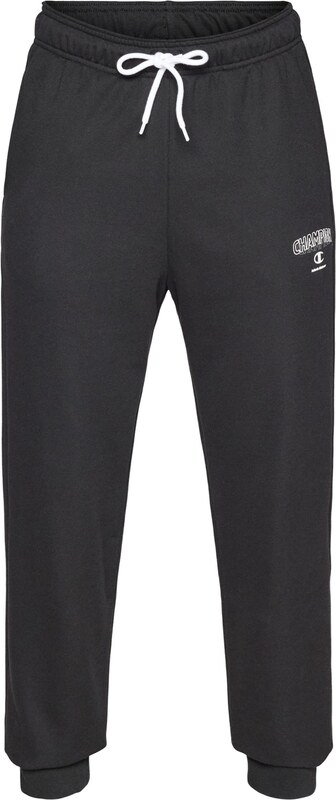 Champion Authentic Athletic Apparel Spodnie 'Rib Cuff' czarny / biały