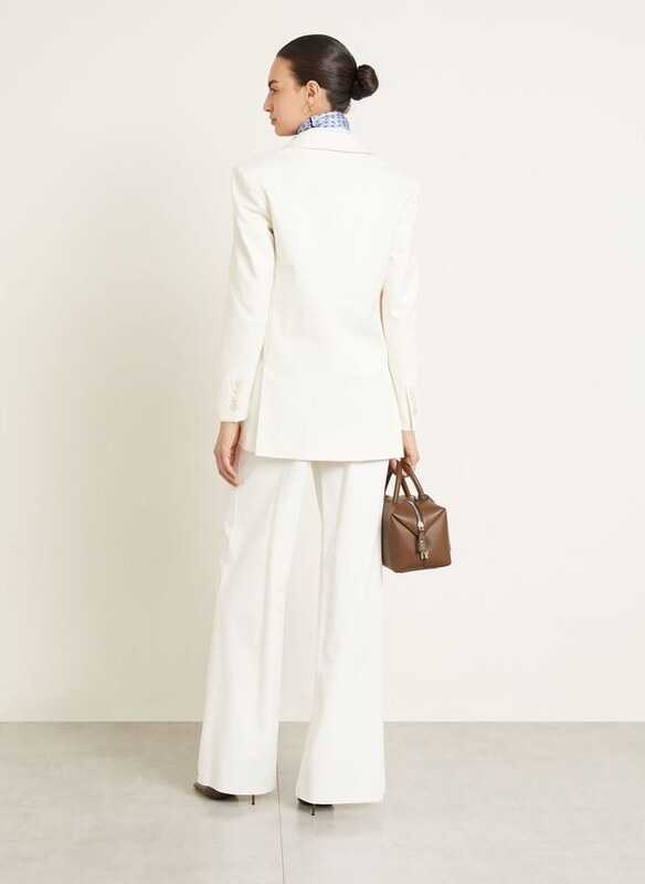 Max Mara Spodnie Z Materiału Typu Marle Dentice weiss