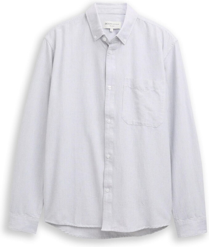 TOM TAILOR DENIM Koszula jasnoszary / czarny