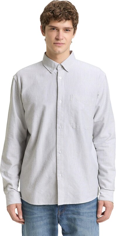 TOM TAILOR DENIM Koszula jasnoszary / czarny