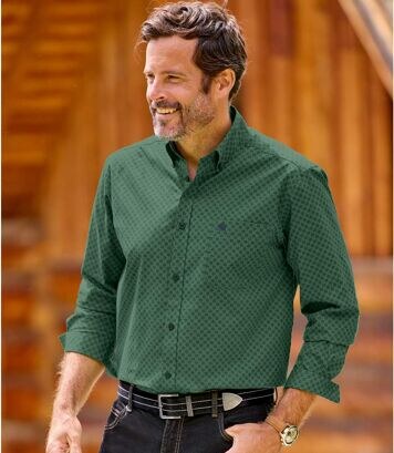 Koszula z popeliny w drobne wzory Atlas For Men Zielony