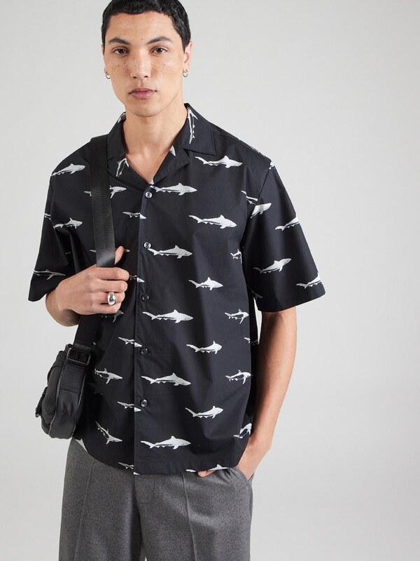 HUGO Koszula 'Eligino' szary / czarny