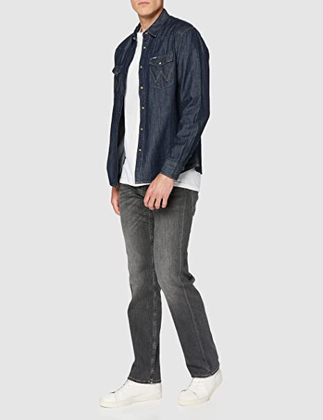 WRANGLER DENIM WESTERN SHIRT MĘSKA KOSZULA JEANSOWA DARK INDIGO W5M12AX1E 112130200