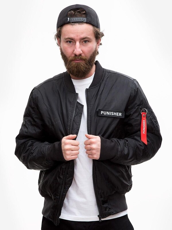 Kurtka Bomber Czarna / Biała Marvel Punisher Back Character