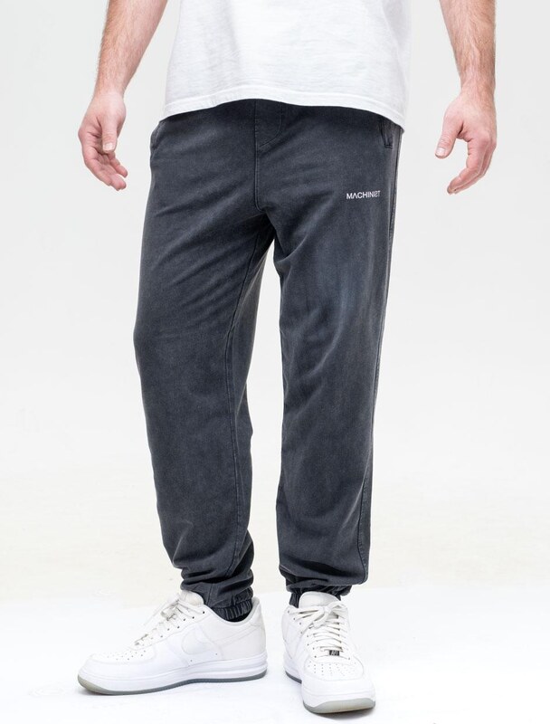Spodnie Dresowe Męskie Czarne Sprane Machinist Relaxed Washing ALT