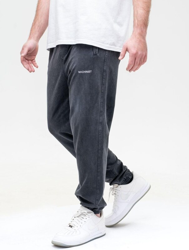 Spodnie Dresowe Męskie Czarne Sprane Machinist Relaxed Washing ALT