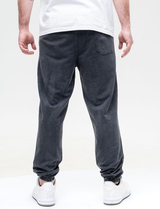 Spodnie Dresowe Męskie Czarne Sprane Machinist Relaxed Washing ALT