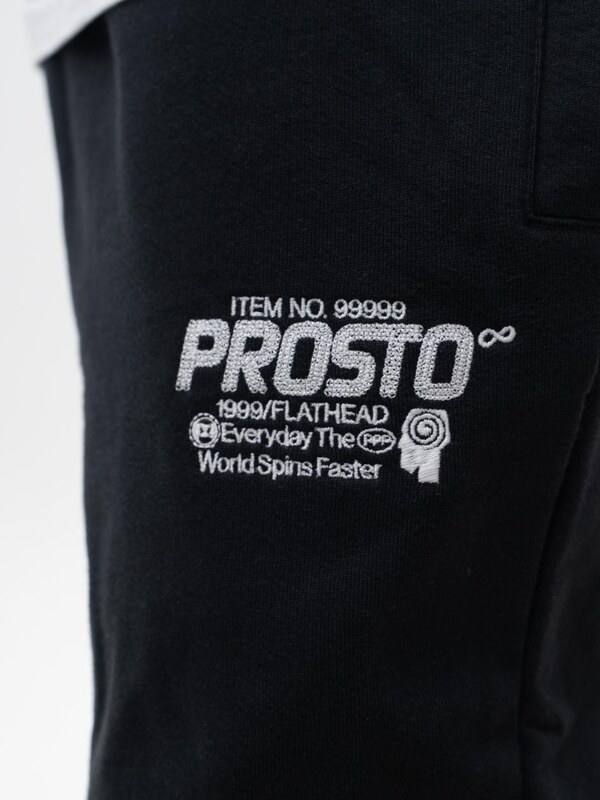 Spodnie Dresowe Męskie Oversize Czarne Prosto Flathead