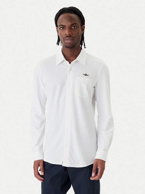 Aeronautica Militare Koszula 261CA1313UP00408 Biały Regular Fit