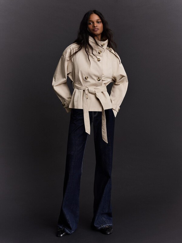 Bershka Kurtka przejściowa piaskowy