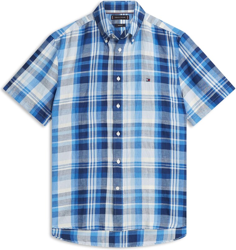 TOMMY HILFIGER Koszula niebieski / podpalany niebieski / ciemny niebieski / offwhite