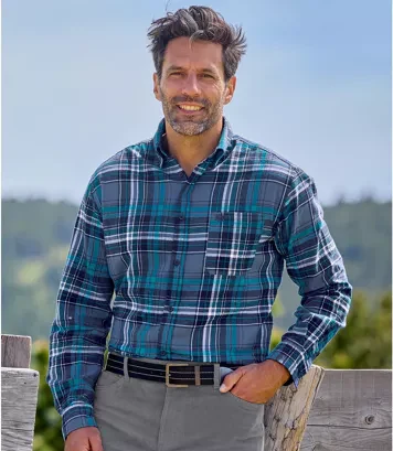 Flanelowa koszula w kratę Atlas For Men Krata