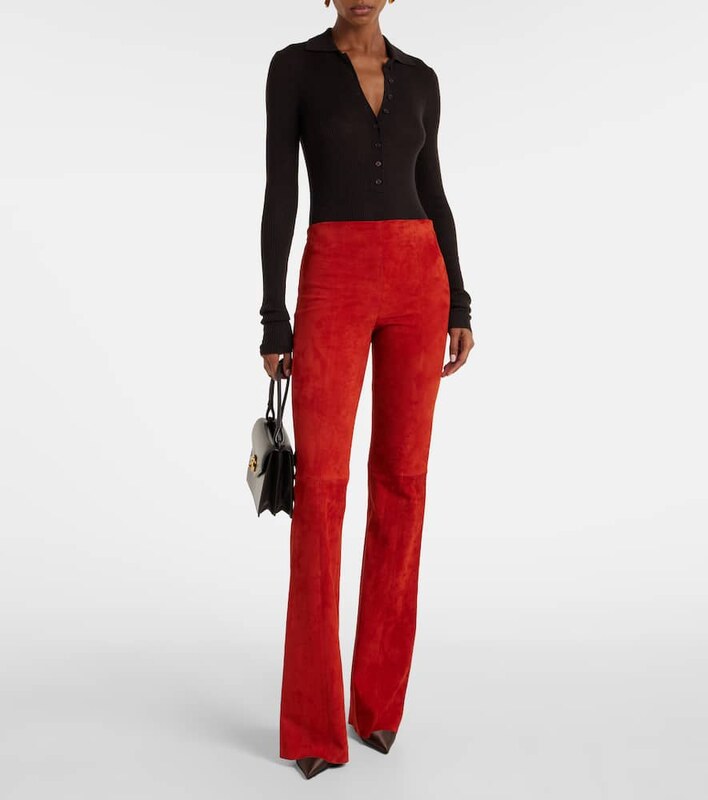 Stouls Gege high-rise suede flared pants