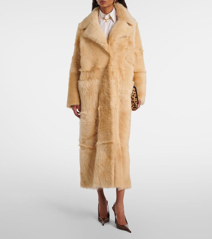 Nour Hammour Evita Long shearling coat