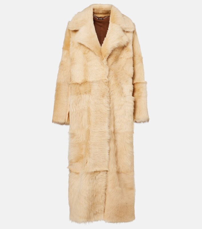 Nour Hammour Evita Long shearling coat