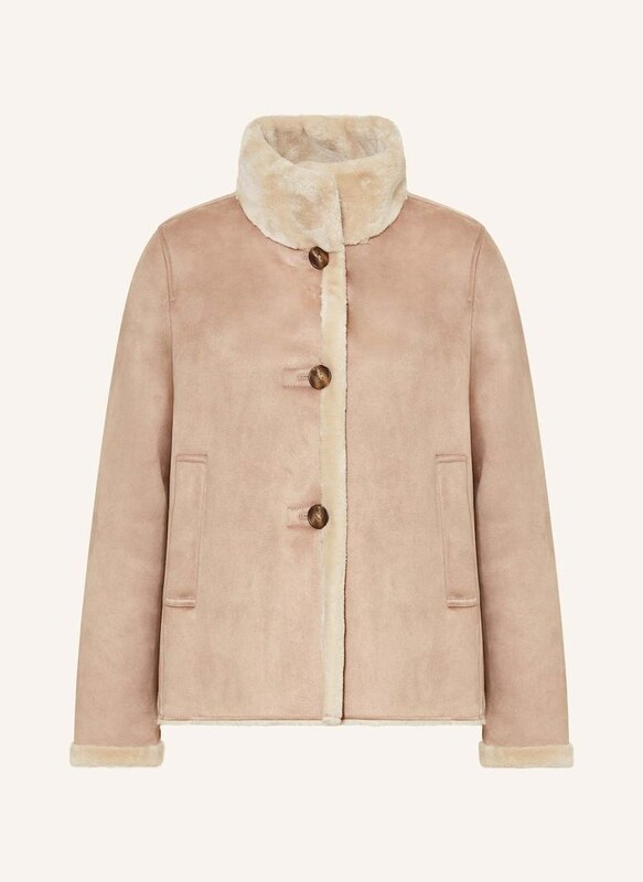 Fuchs Schmitt Kurtka Z Imitacji Skóry Z Dodatkiem Sztucznego Futra beige